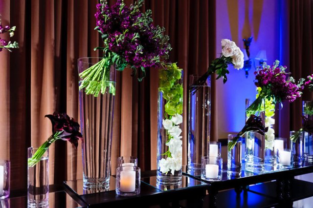 angled floral arrangement at the Grammys Foundation Concert